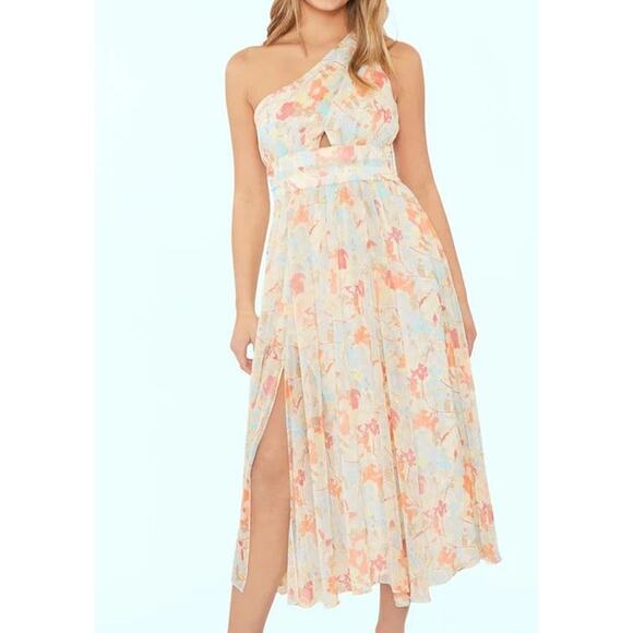 New ~ LIKELY ~  ANTHROPOLOGIE Sara One Shoulder Sleeveless Floral Dress Size 6 - Picture 1 of 10